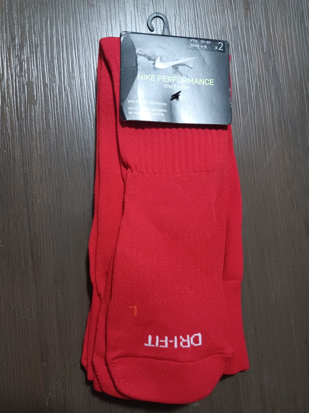 Nike Red Knee-High Athletic Socks - Dri-FIT Performance